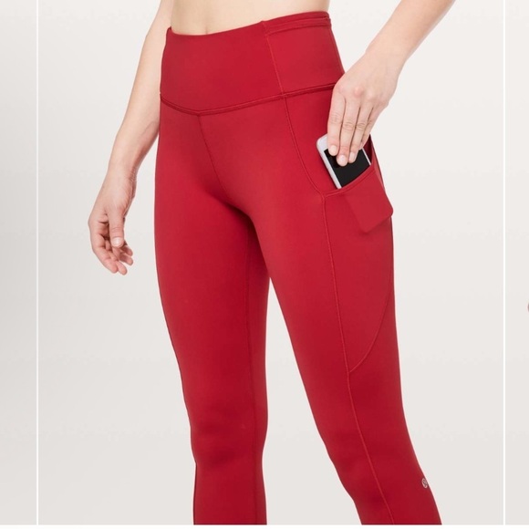 Lululemon Fast & Free 7/8 Tight II in Dark Red - Picture 2 of 5